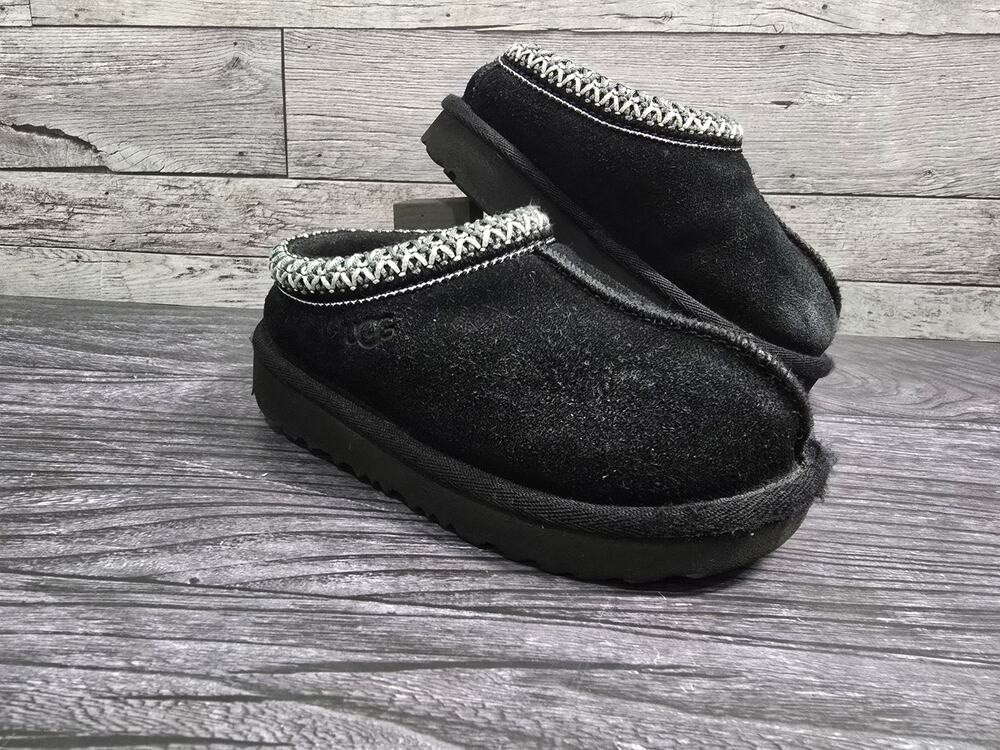UGG Tasman II Slippers Toddler Size 9 Shoes Black Suede Slip On
